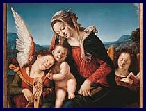 Piero di Cosimo, "Madonna con il Bambino e due angeli"