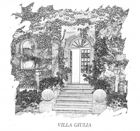 Villa Giulia in uno schizzo di Marguerite de Merode